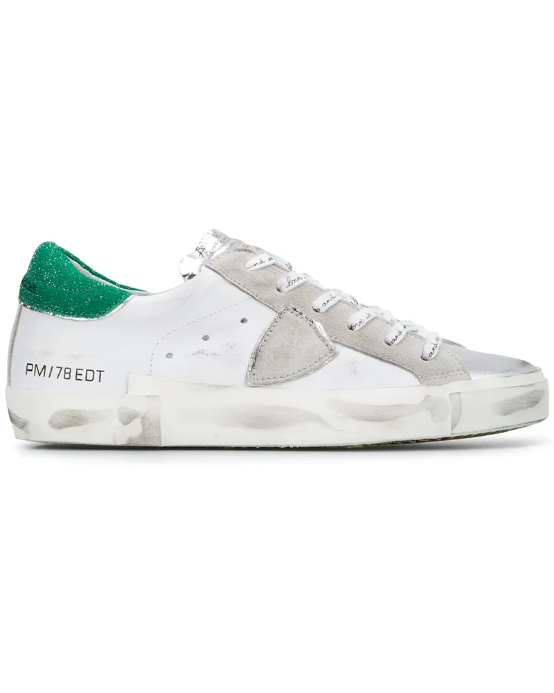 Philippe Model Sneakers im Metallic-Look - Weiß Weiß