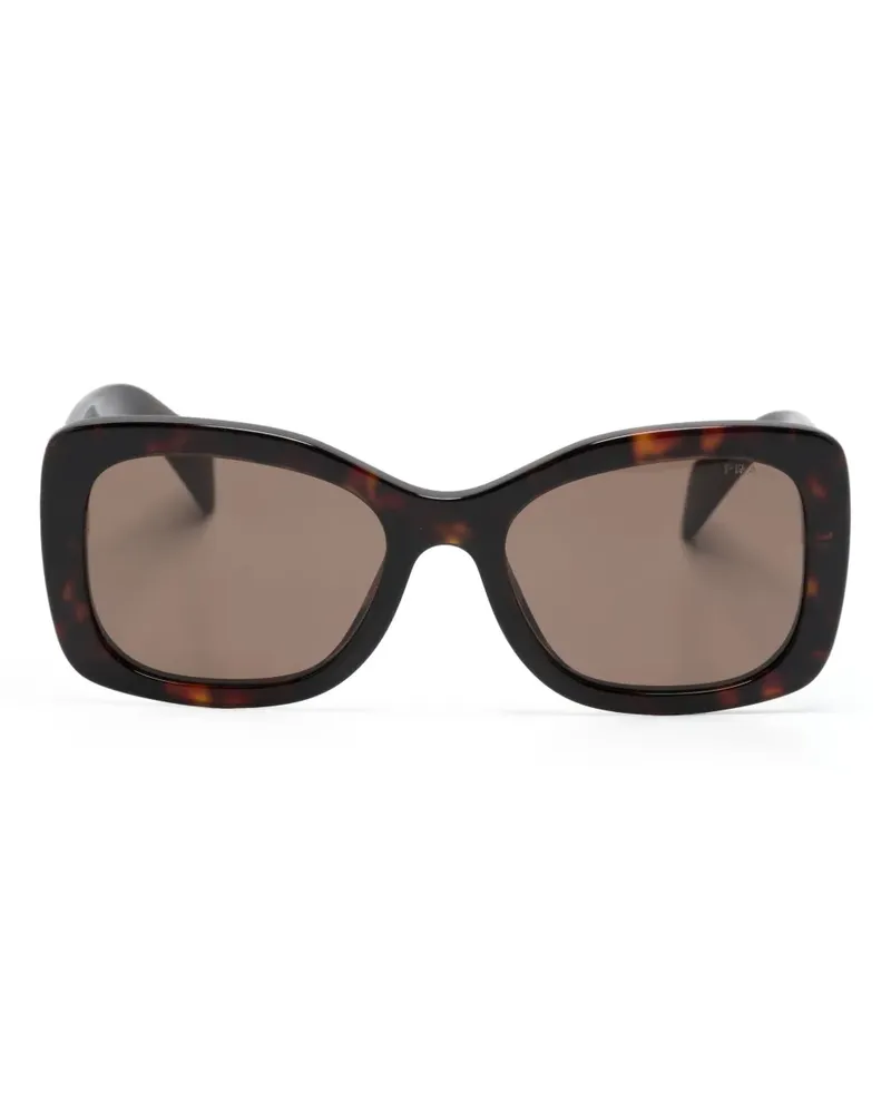 Prada Sonnenbrille mit eckigem Gestell - Braun Braun