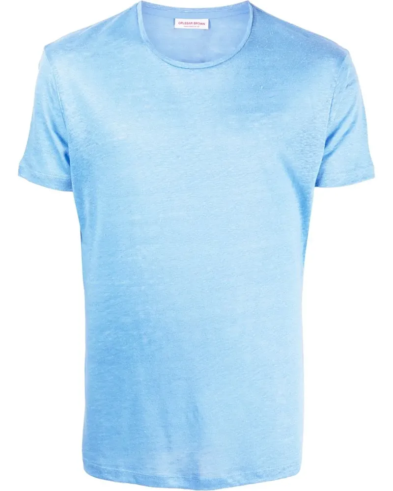 Orlebar Brown T-Shirt mit Logo-Patch - Blau Blau