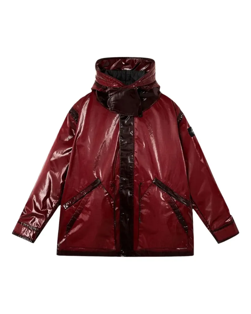 Stone Island prismatic-effect hooded coat - Rot Rot