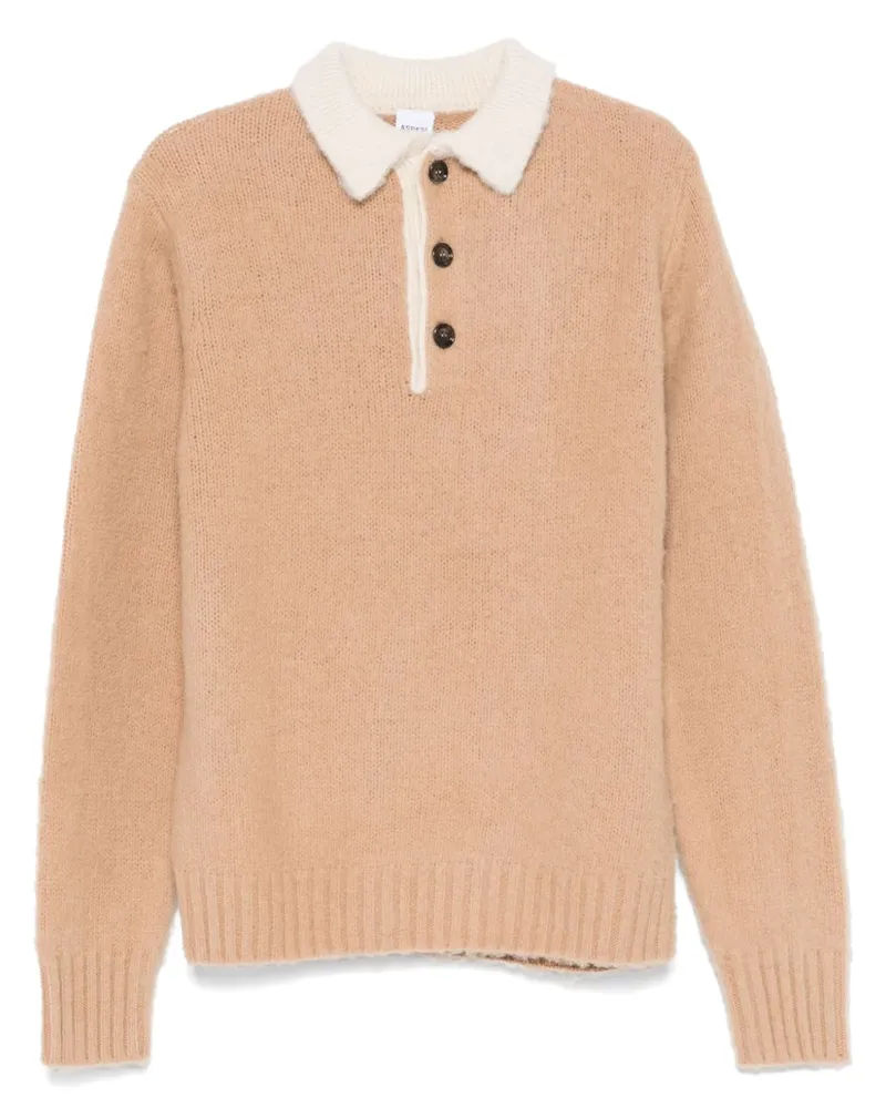 ASPESI Gestricktes Poloshirt - Nude Nude