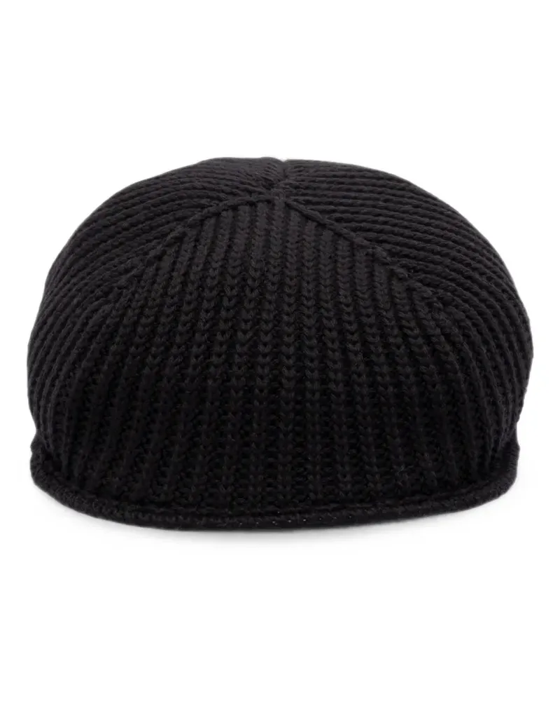 Altea ribbed-knit wool flat cap - Schwarz Schwarz