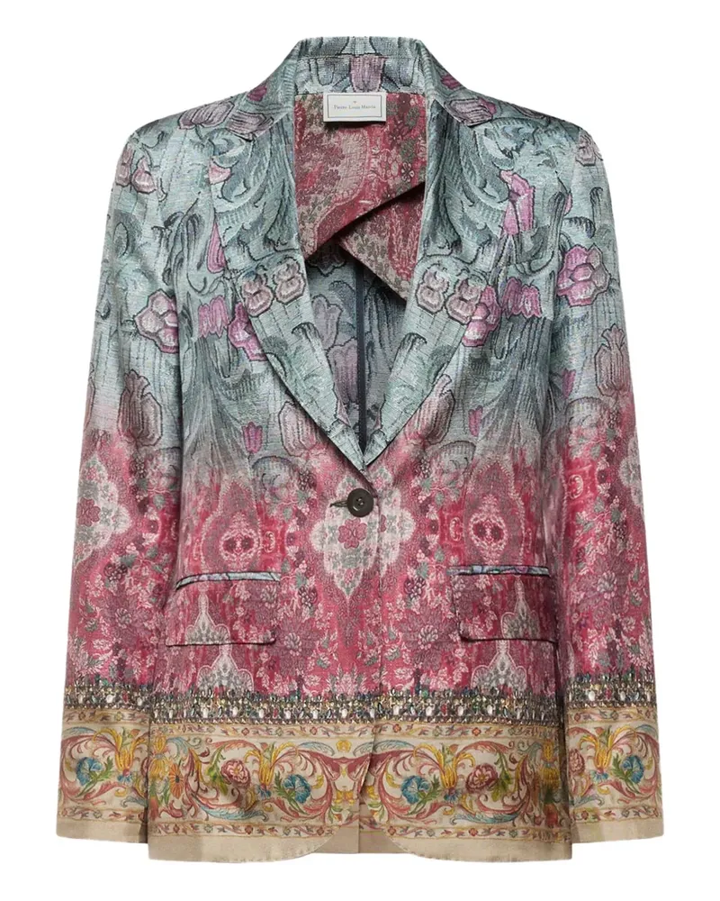 Pierre-Louis Mascia floral-print single-breasted blazer - Grau Grau