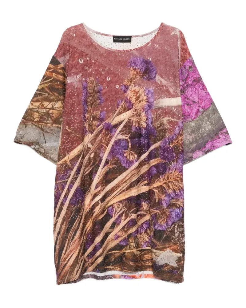 Barbara Bologna printed perforated T-shirt - Rosa Rosa