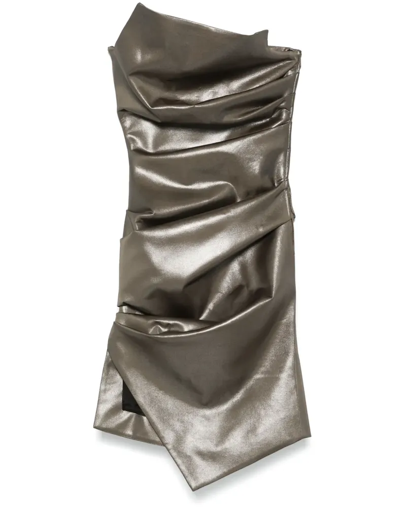 Thierry Mugler Gerafftes Bustier-Kleid - Grün Grün