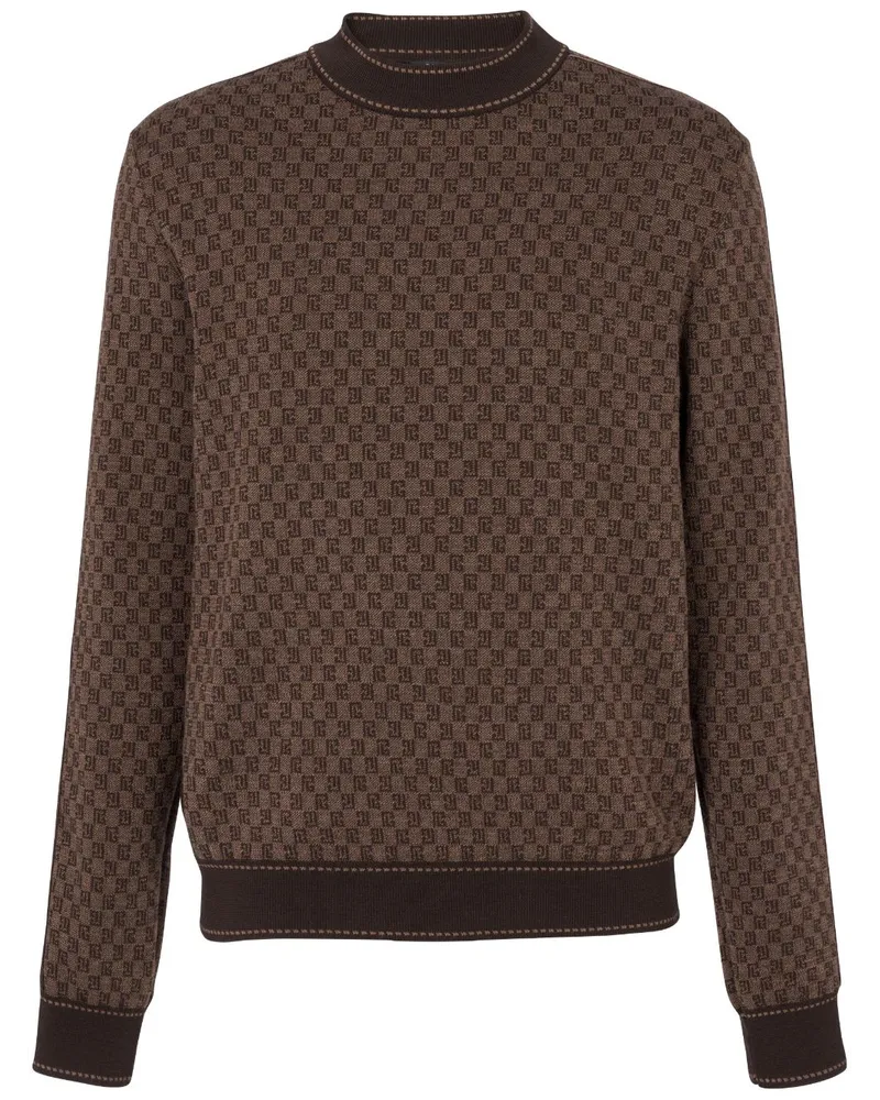 Balmain Gestrickter Intarsien-Pullover - Braun Braun