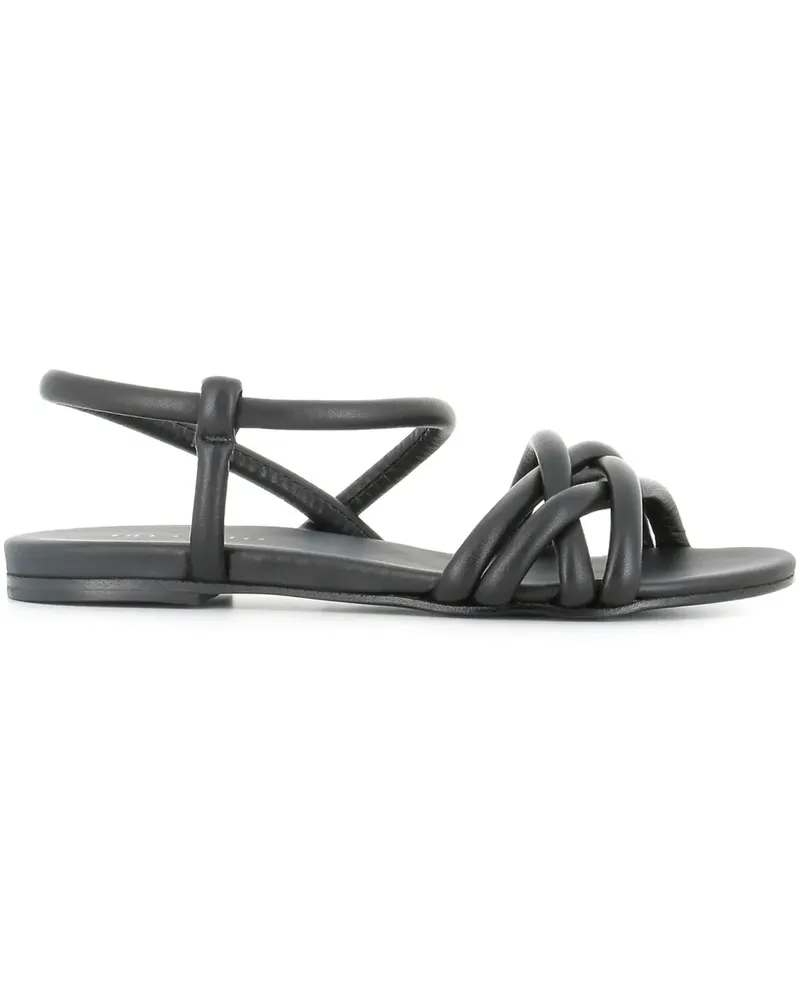 Roberto del Carlo Flache Riemchensandalen - Schwarz Schwarz