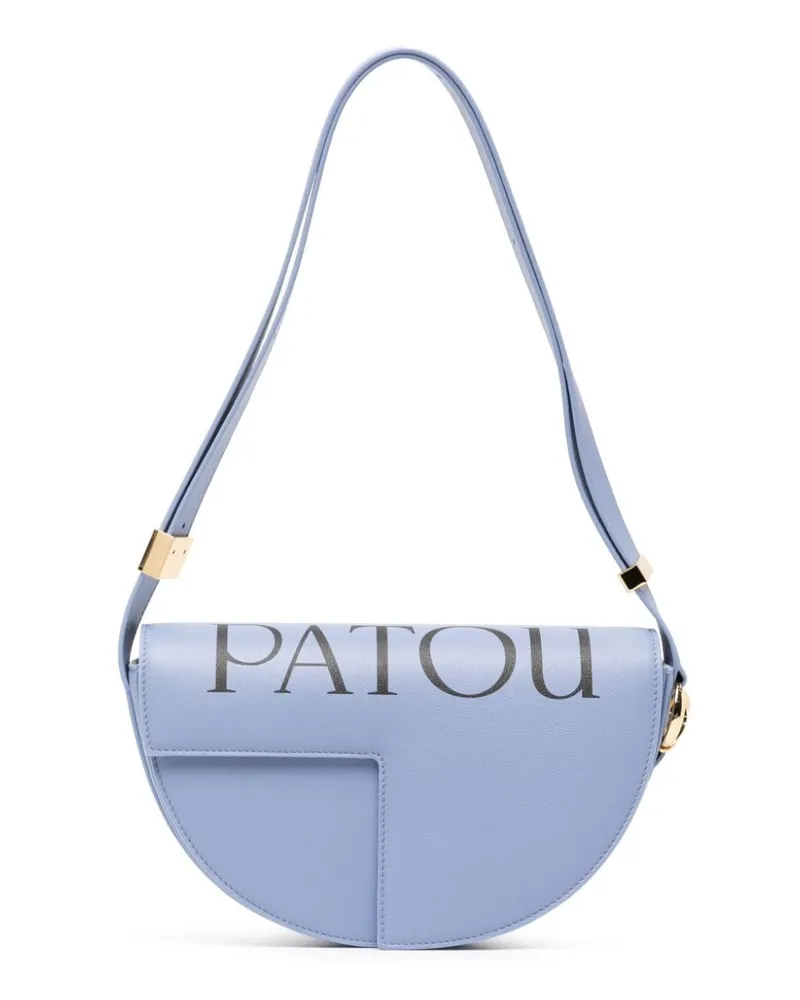 Patou Schultertasche mit Logo-Print Blau