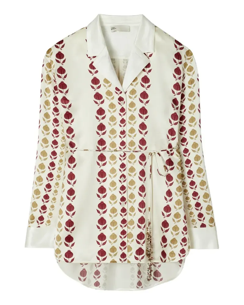 Tory Burch Seidenhemd mit Print - Nude Nude