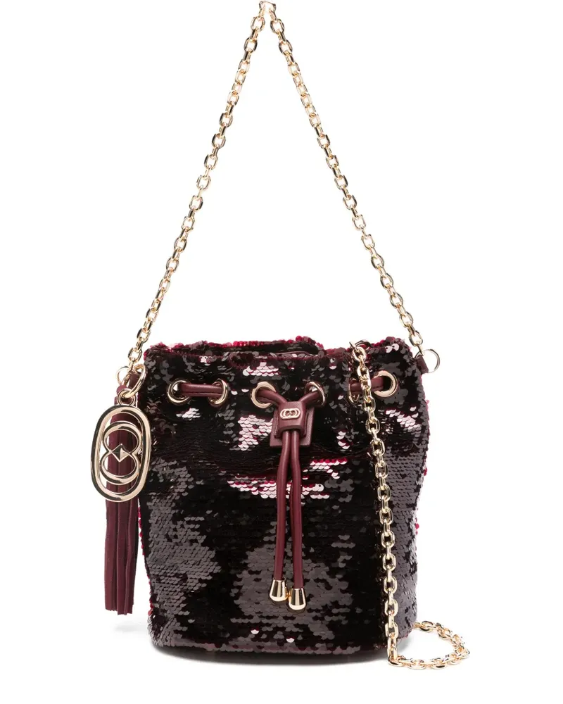 LA CARRIE Night Edition sequined bucket bag - Rot Rot
