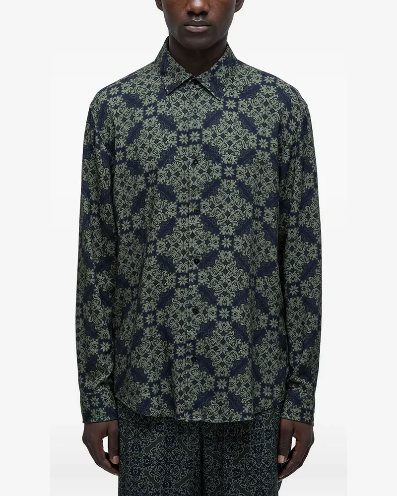 Osklen Hemd mit Kachel-Print - Grün Grün