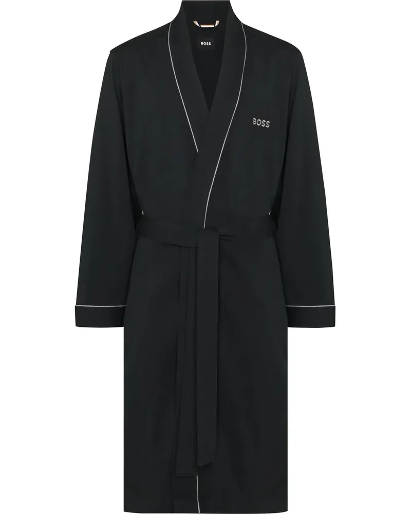 HUGO BOSS Morgenmantel mit Logo-Stickerei - Schwarz Schwarz