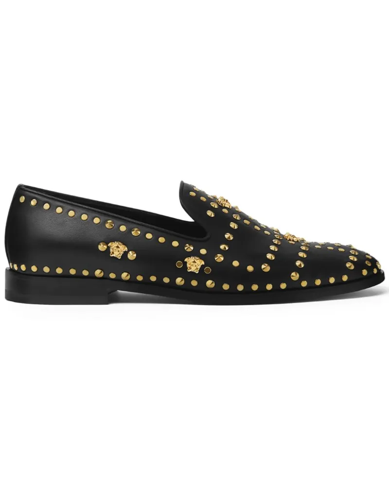 Versace Medusa Slipper mit Nieten - Schwarz Schwarz