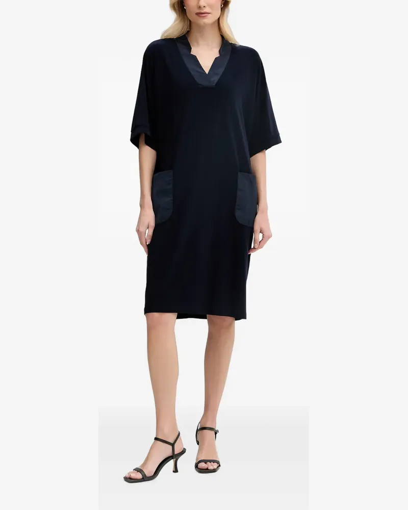 Joseph Ribkoff patch-pocket V-neck midi dress - Blau Blau