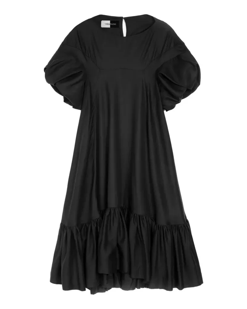 Vera Wang Cordy Midikleid mit Puffärmeln - Schwarz Schwarz