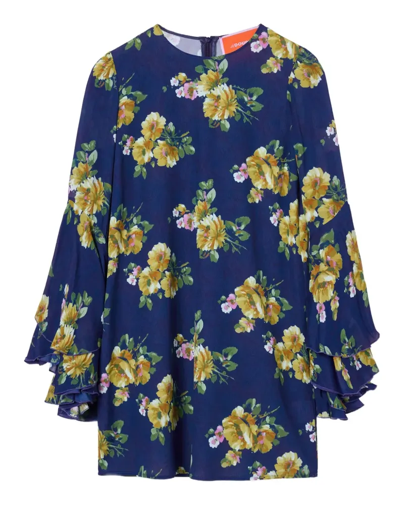 La DoubleJ Minikleid aus Blumenspitze - Blau Blau