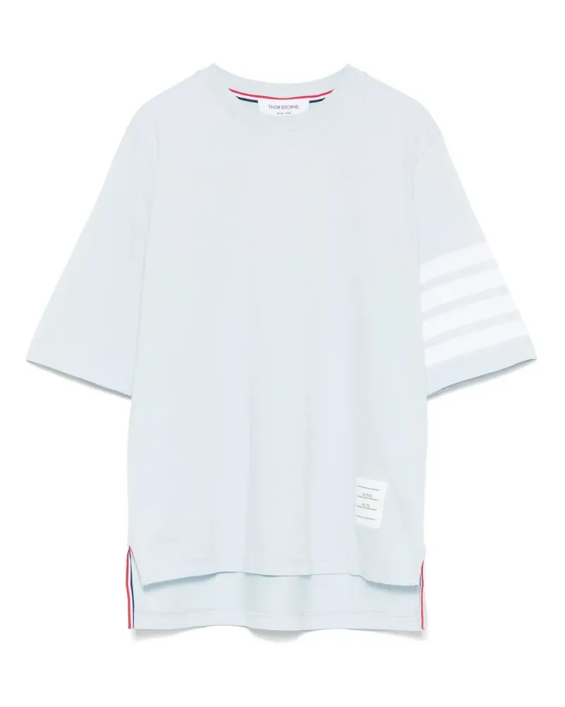 Thom Browne 4 Bar Stripes T-Shirt aus Jersey - Blau Blau