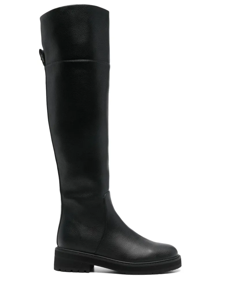 Twin-Set Stiefel mit Logo-Schild - Schwarz Schwarz