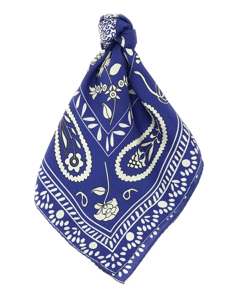 Alberto Biani patterned silk scarf - Blau Blau