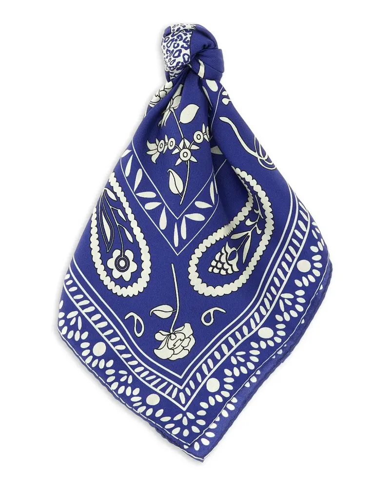 Alberto Biani Gemusterter Seidenschal - Blau Blau
