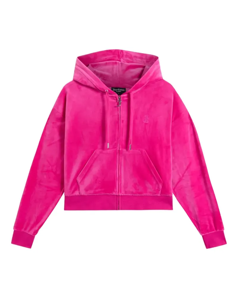Juicy Couture Cropped-Hoodie aus Velours - Rosa Rosa