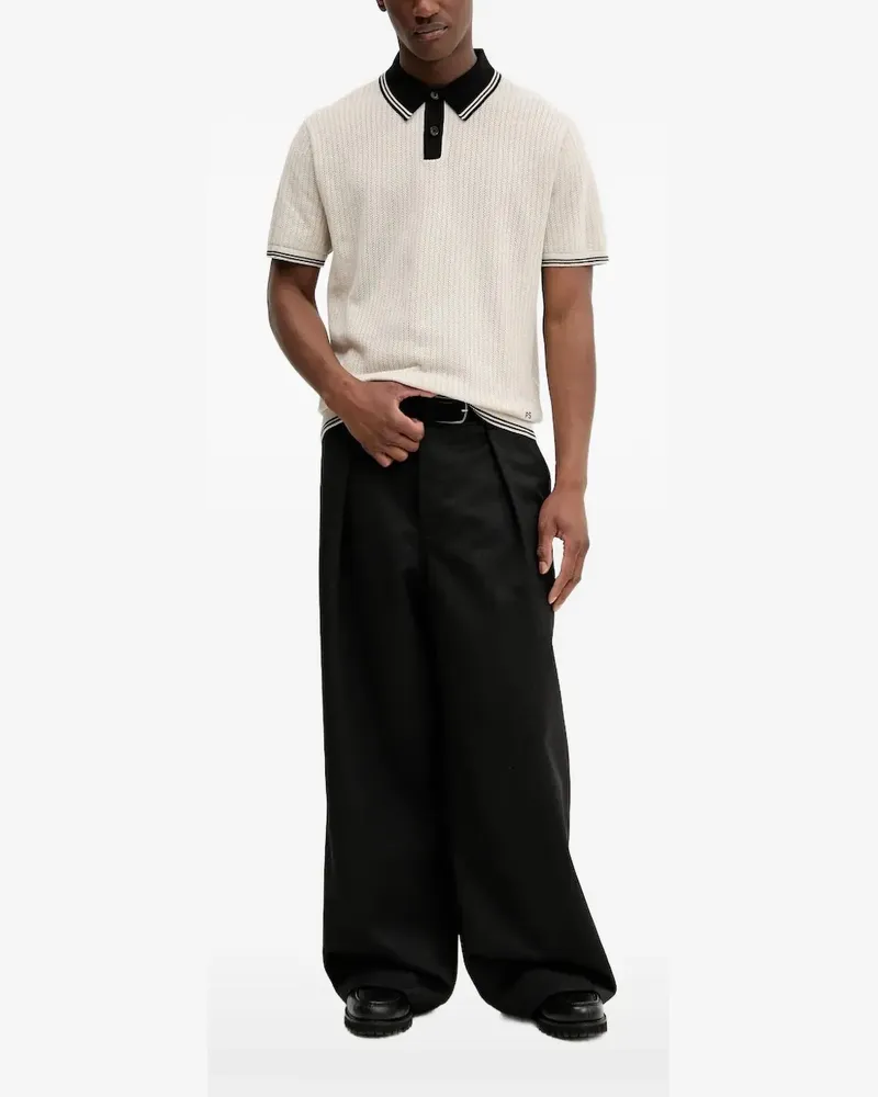 Paul Smith Poloshirt aus geripptem Strick - Weiß Weiß