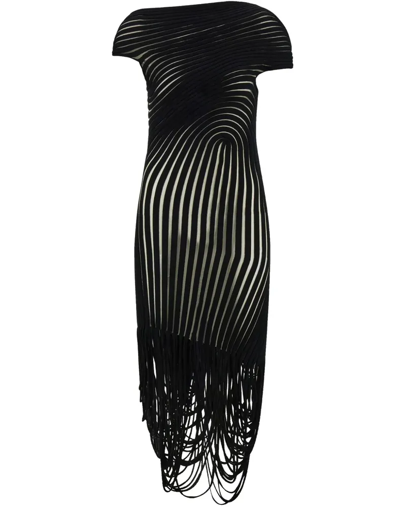 Ferragamo Drapiertes Midikleid - Schwarz Schwarz