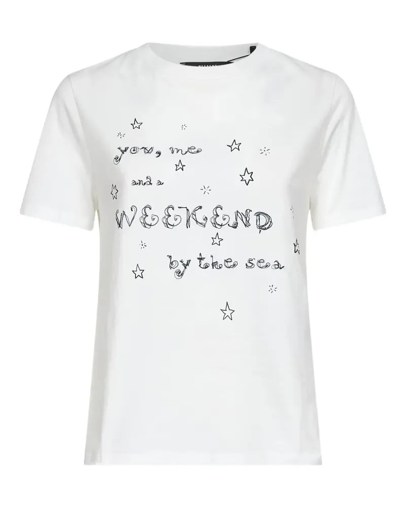 Max Mara T-Shirt mit Schriftzug - Weiß Weiß