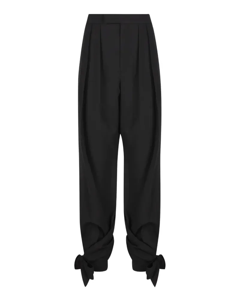 Chloé bow-detail pleated trousers - Schwarz Schwarz