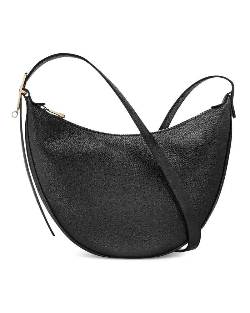 Longchamp Le Foulonné Umhängetasche aus Leder - Schwarz Schwarz