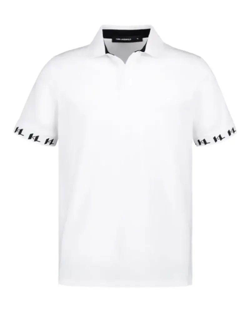 Karl Lagerfeld logo-trim polo shirt - Weiß Weiß