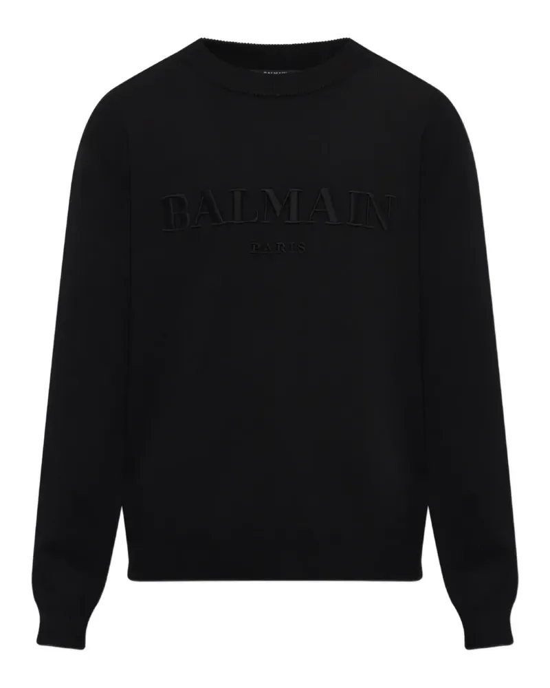 Balmain logo-embroidered sweater - Schwarz Schwarz