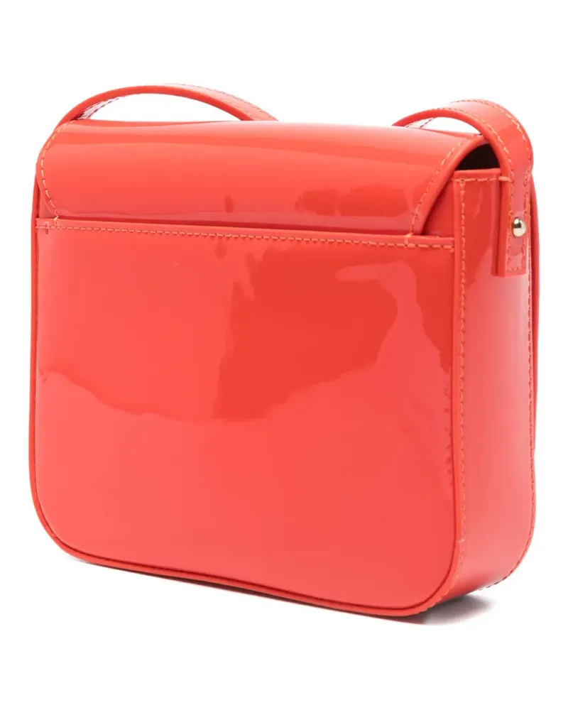 Patrizia Pepe Essential Fly glossy leather mini bag - Orange Orange