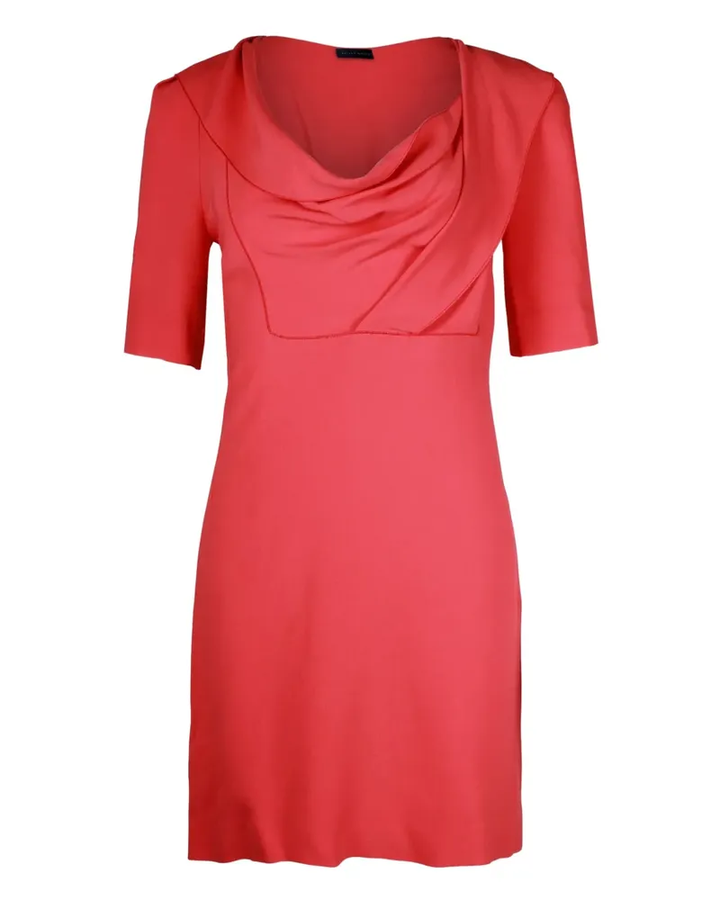 Roland Mouret cowl-neck short-sleeve mini dress - Rot Rot