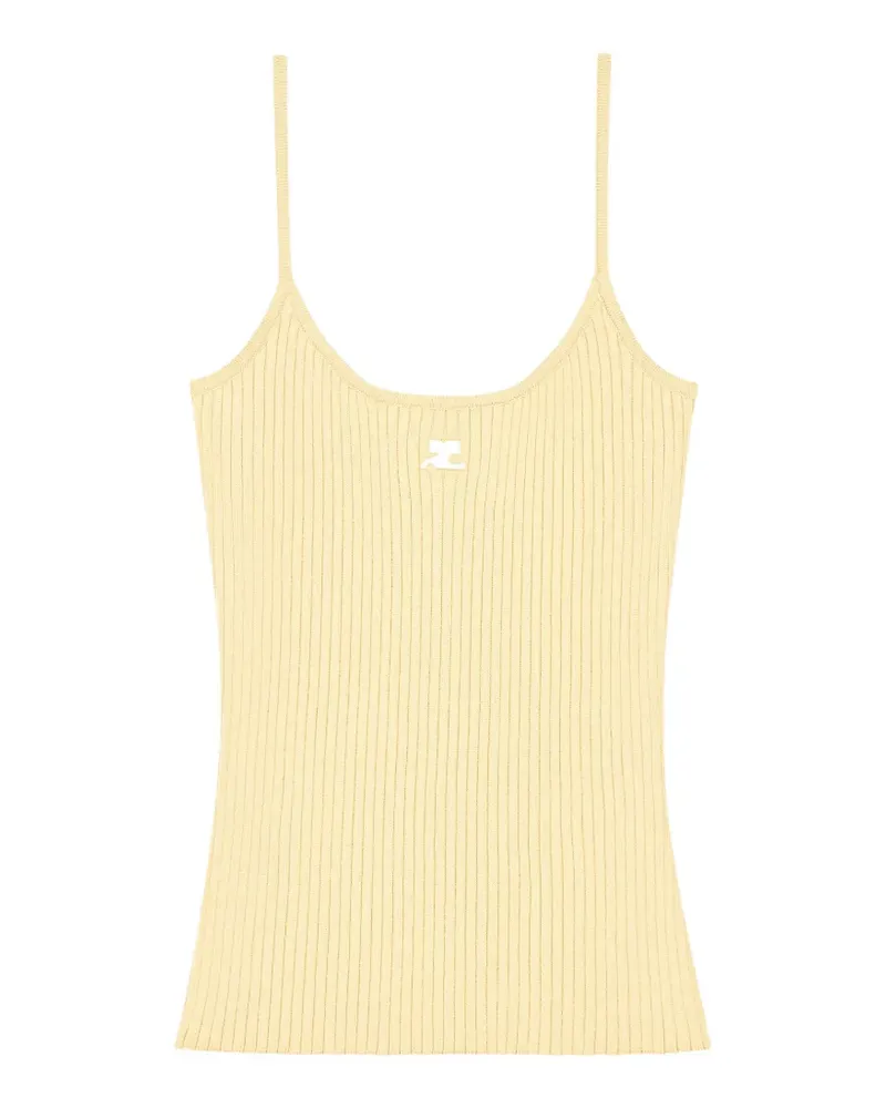 Courrèges Geripptes Trägershirt - Gelb Gelb