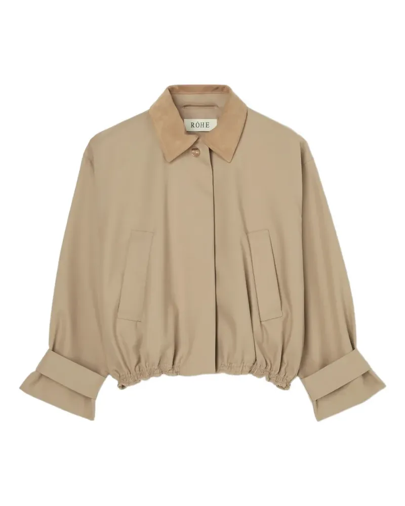Róhe suede-collar cropped jacket - Nude Nude