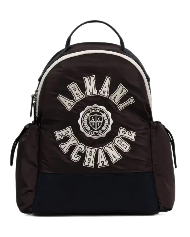 Armani Exchange logo panelled backpack - Braun Braun