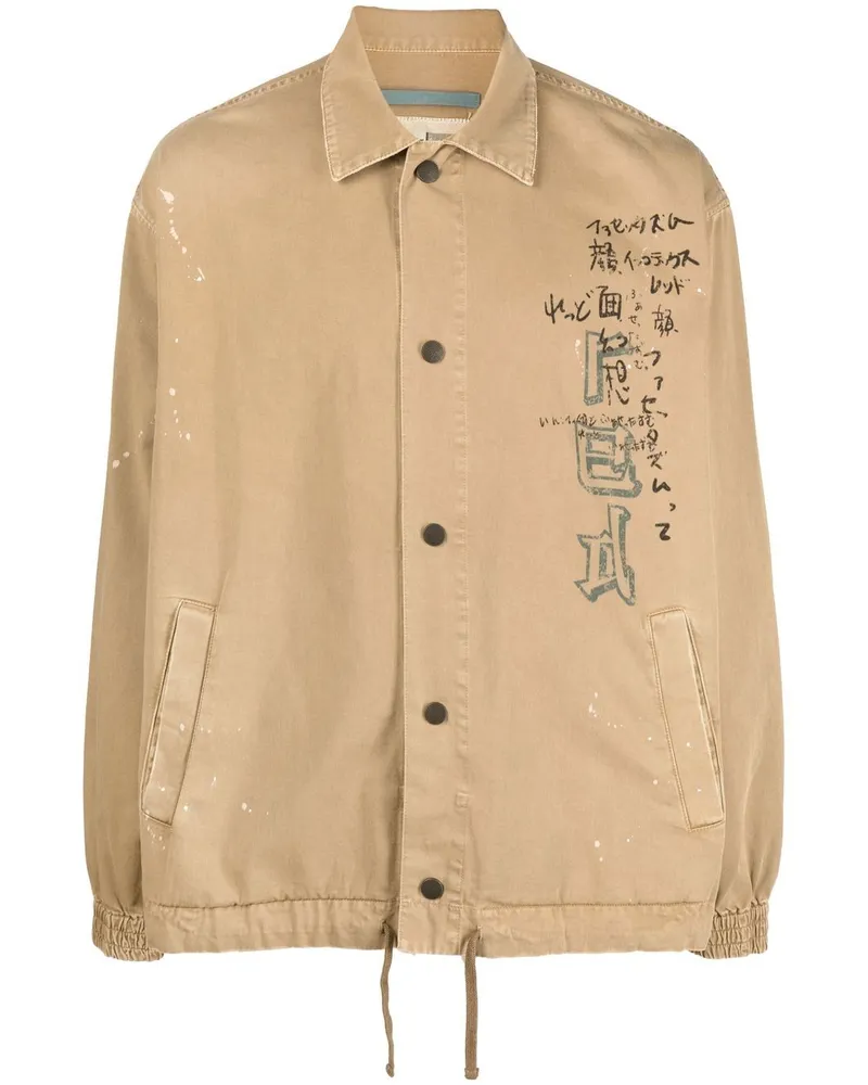 Incotex Hemdjacke mit grafischem Print - Nude Nude