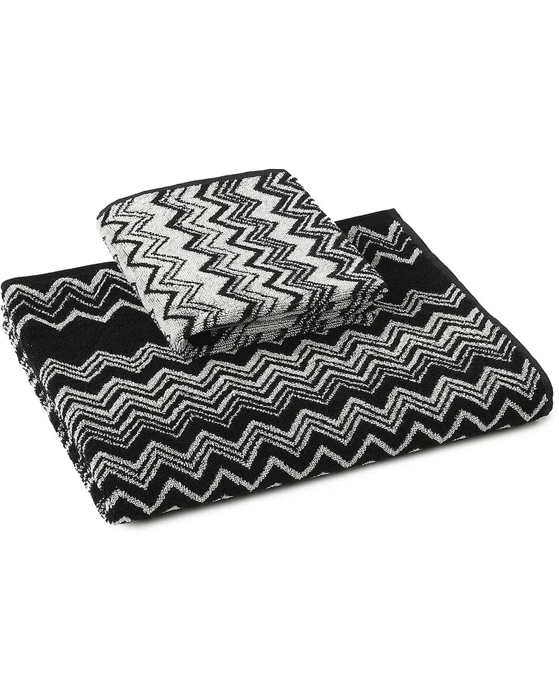 Missoni Home 2er-Set 'Keith' Badetücher Schwarz