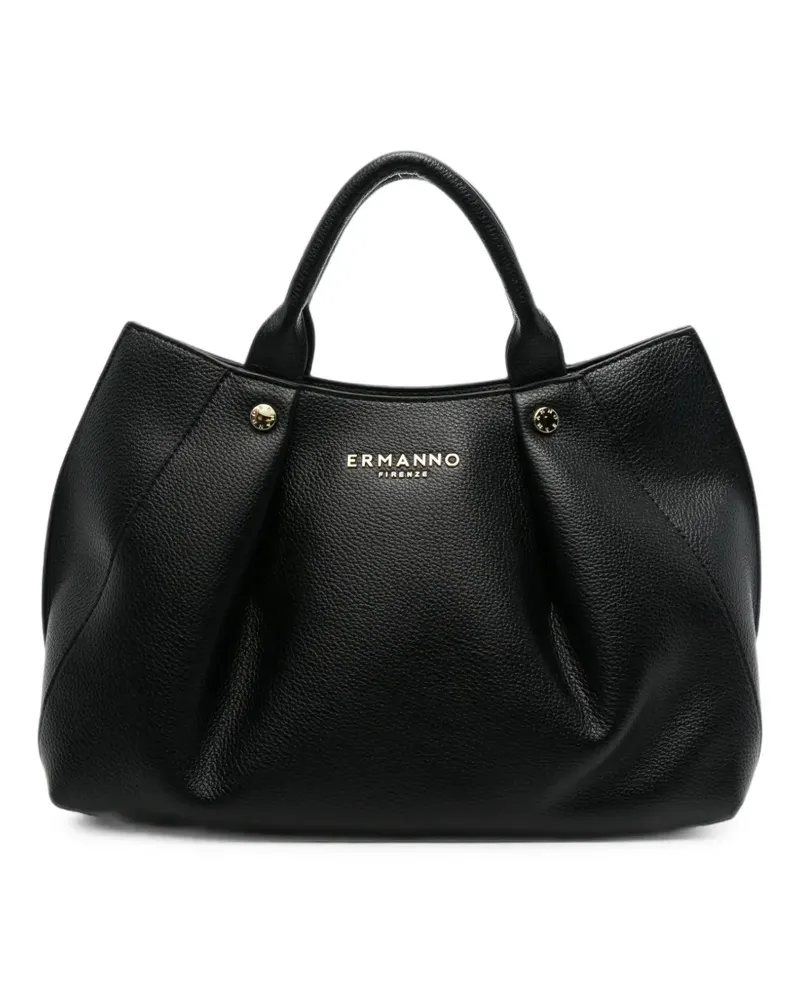 Ermanno Scervino logo-plaque grained-leather tote bag - Schwarz Schwarz
