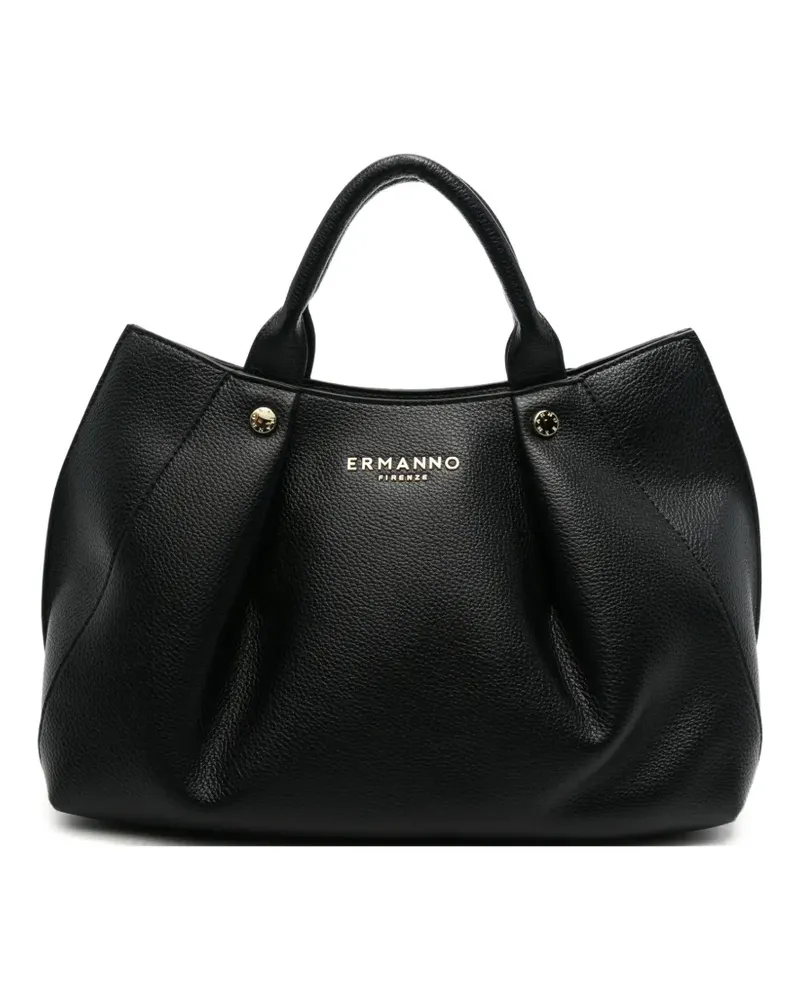 Ermanno Scervino Anora Tote Bag aus strukturiertem Leder mit Logo-Schild - Schwarz Schwarz