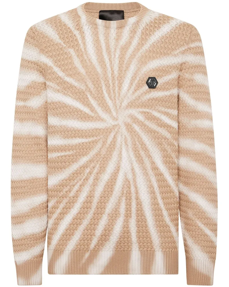 Philipp Plein Pullover mit Batikmuster Nude