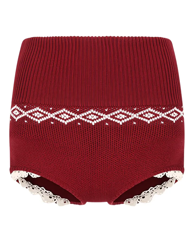 Magda Butrym Jacquard-Shorts aus Spitze - Rot Rot
