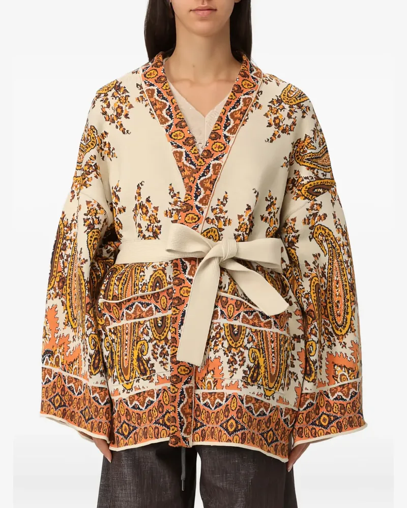 Etro Gürtel-Cardigan mit Paisleymuster - Nude Nude