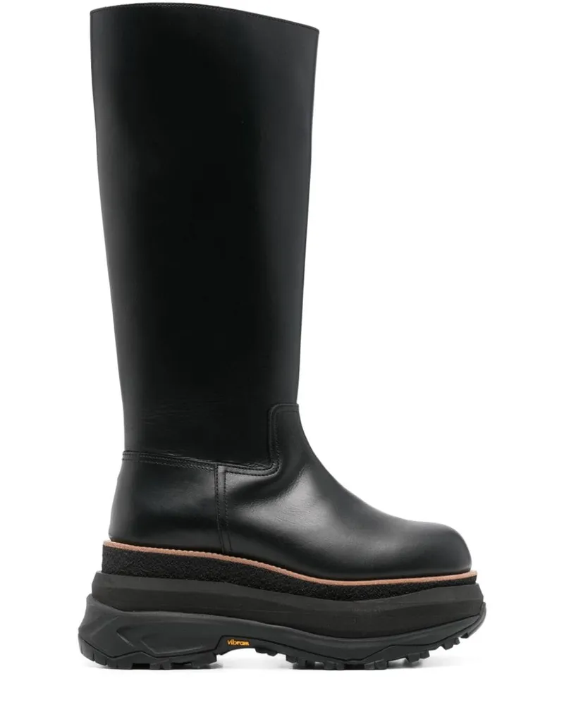 Sacai Lange Stiefel - Schwarz Schwarz