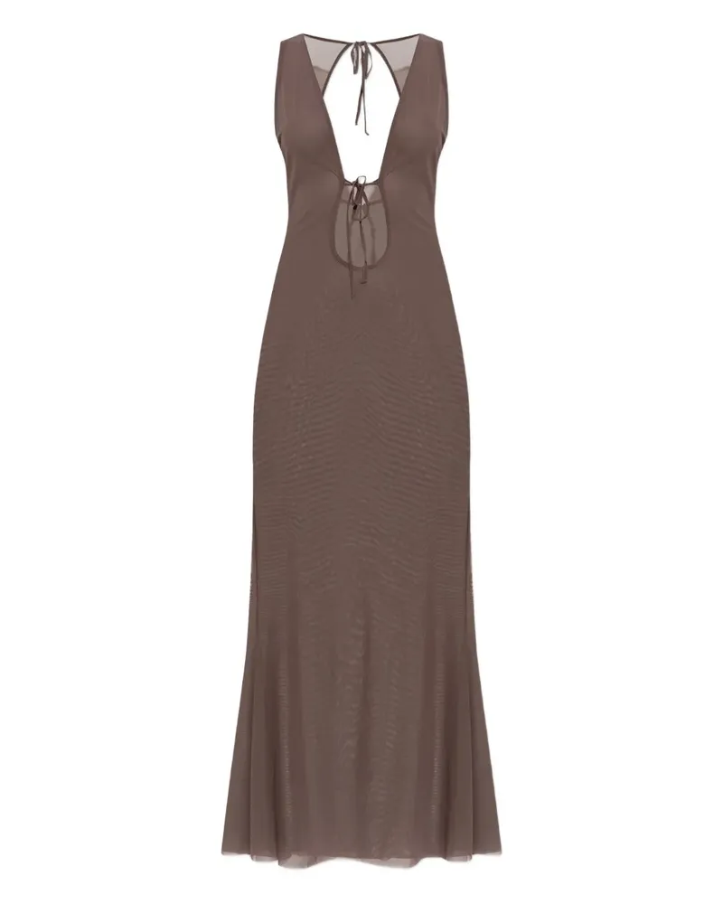 bond-eye mesh tie maxi dress - Braun Braun
