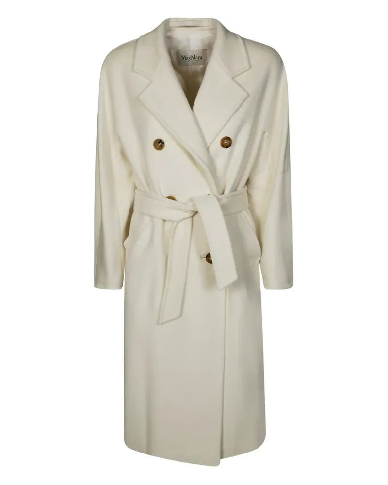 Max Mara Mantel mit Gürtel - Weiß Weiß