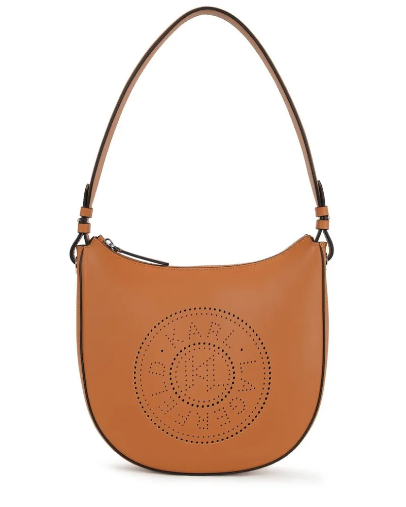 Karl Lagerfeld K/Circle Schultertasche mit perforiertem Logo - Braun Braun