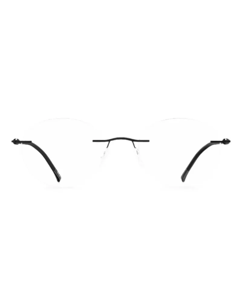 Silhouette Rahmenlose Brille mit runden Gläsern - Schwarz Schwarz
