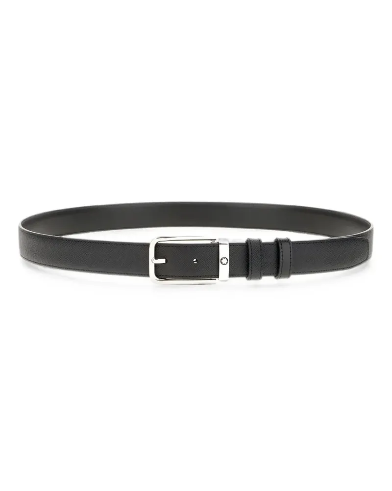 Montblanc reversible textured calf leather belt - Schwarz Schwarz